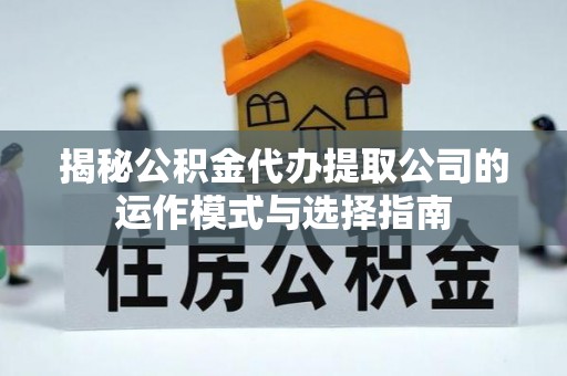 望城揭秘公积金代办提取公司的运作模式与选择指南