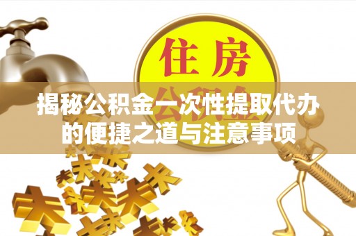 盘龙揭秘公积金一次性提取代办的便捷之道与注意事项