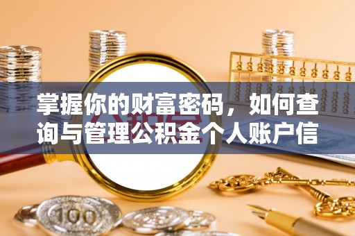 汤阴掌握你的财富密码，如何查询与管理公积金个人账户信息